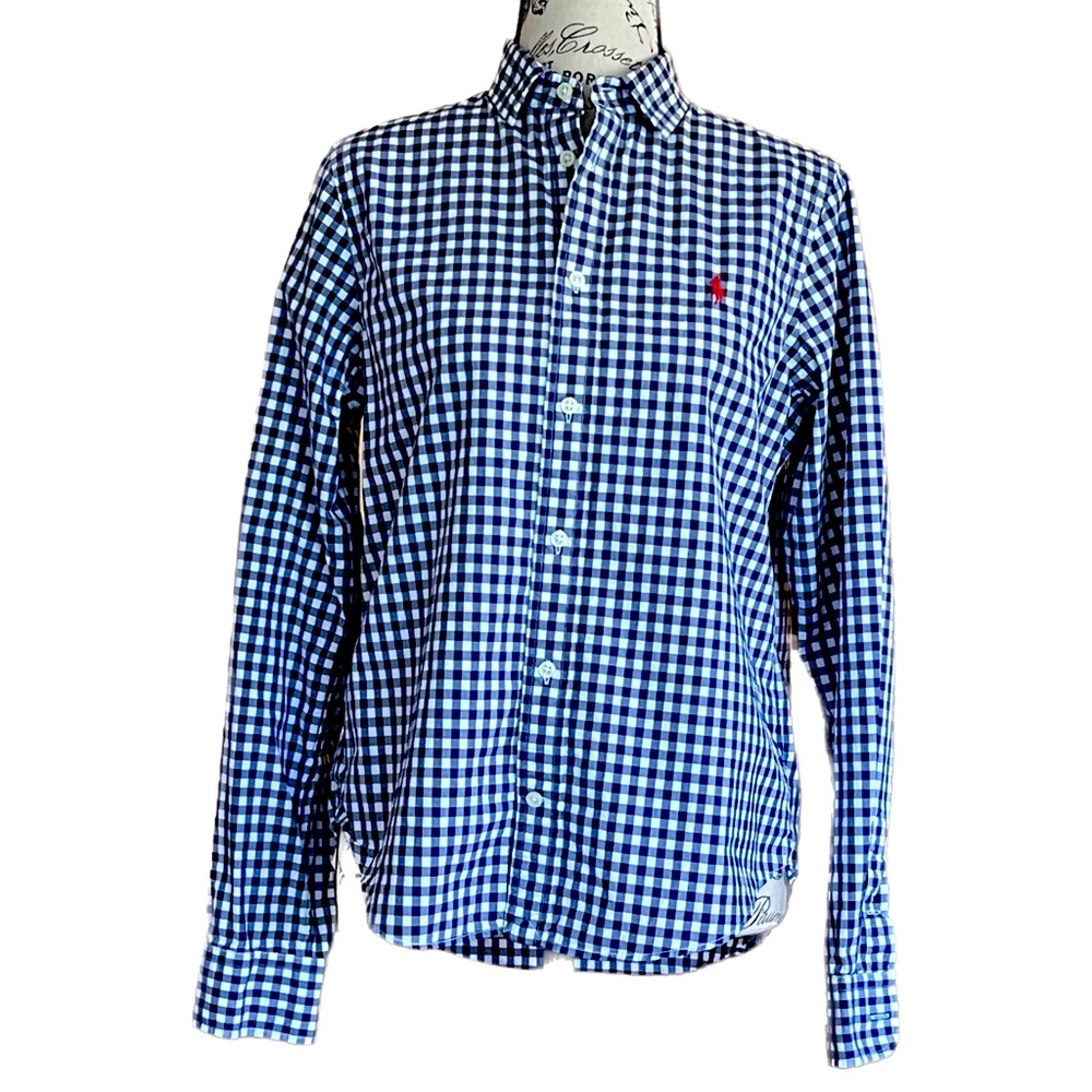 Women’s Polo Ralph Lauren shirt. Navy/white check